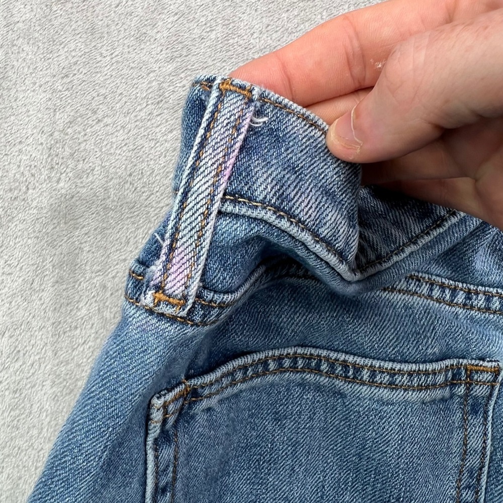 Gap 1969 Wide-Leg High Rise Jeans Womens 28 Blue Medium Wash Raw Frayed Hem - Picture 16 of 16